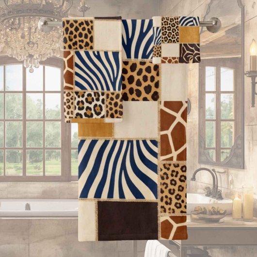 Afrikaanse dierenprint patchwork ontwerp handdoeke bad handdoek