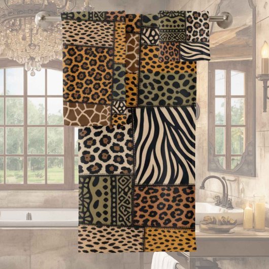 Afrikaanse dierenprint patchwork ontwerp handdoeke bad handdoek