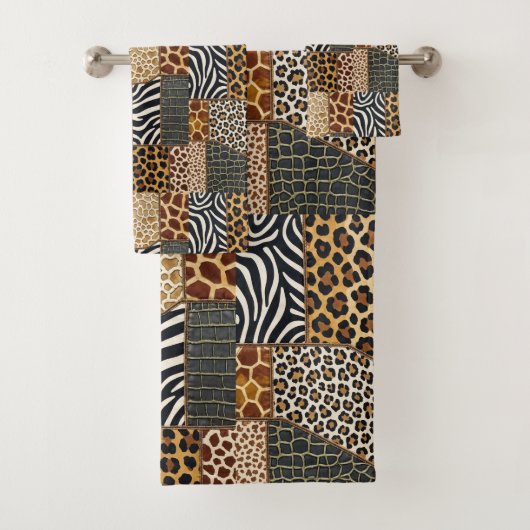 Afrikaanse dierenprint patchwork ontwerp handdoeke bad handdoek (Insitu)