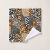 Afrikaanse dierenprint patchwork ontwerp handdoeke bad handdoek (Wasdoekje)