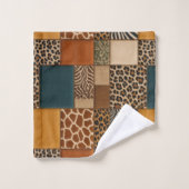 Afrikaanse dierenprint patchwork ontwerp handdoeke bad handdoek (Wasdoekje)