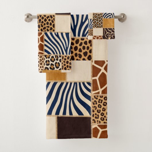 Afrikaanse dierenprint patchwork ontwerp handdoeke bad handdoek (Insitu)