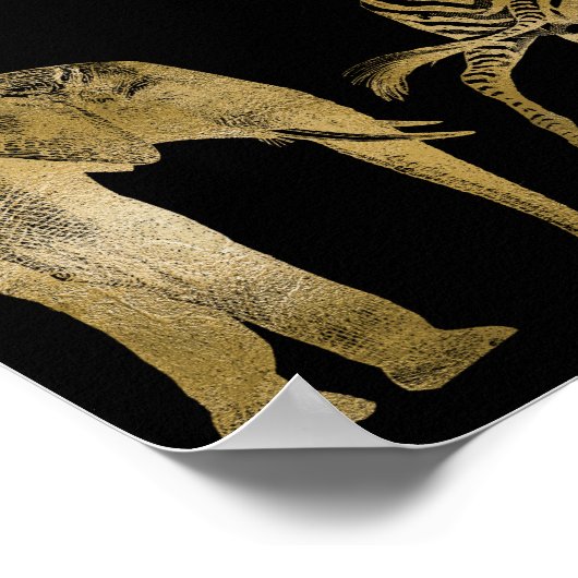 Afrikaanse dierentuin - weduwenkaart Gold Poster (Hoek)