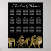Afrikaanse dierentuin - weduwenkaart Gold Poster (Voorkant)
