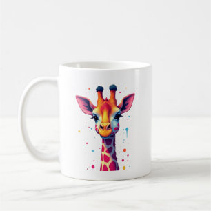 Afrikaanse dierlijke kunst De kleurrijke giraffe v Koffiemok