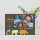 Afrikaanse diermonogram: Blauw Aankondiging (Staand voorkant)