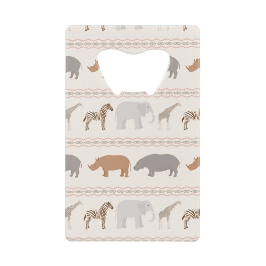 Afrikaanse dierpatronen 1 creditkaart flessenopener (Voorkant)