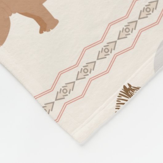Afrikaanse dierpatronen 1 fleece deken (Hoek)