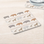 Afrikaanse dierpatronen 1 kartonnen onderzetters (Schuin)