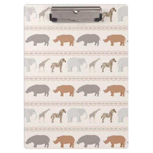 Afrikaanse dierpatronen 1 klembord (Voorkant)