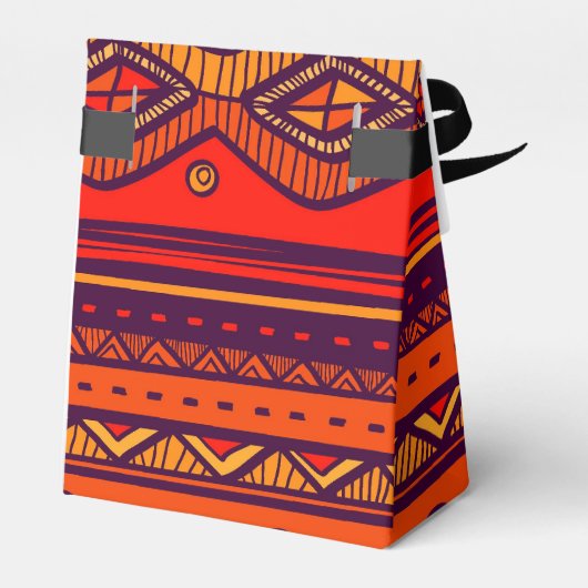 Afrikaanse doos met stammenpatronen bedankdoosjes (Achterkant)