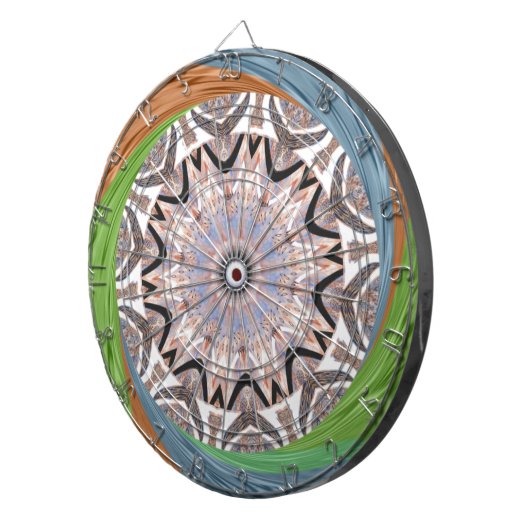 Afrikaanse draaikolk kunst print dartbord (Voorkant Rechts)