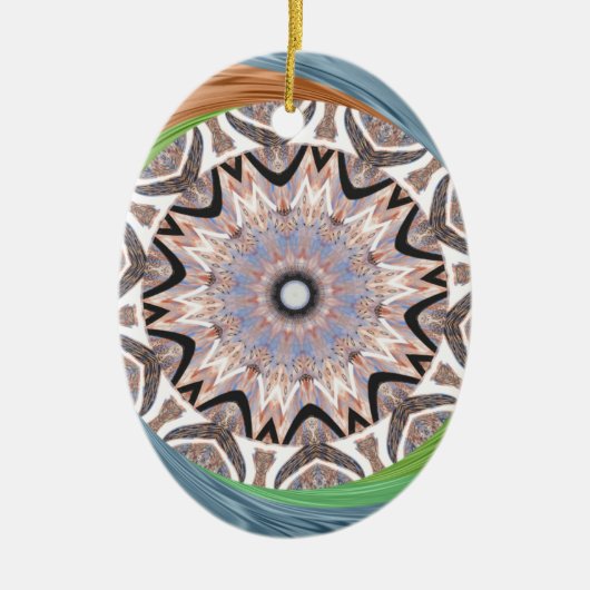 Afrikaanse draaikolk kunst print keramisch ornament (Voorkant)