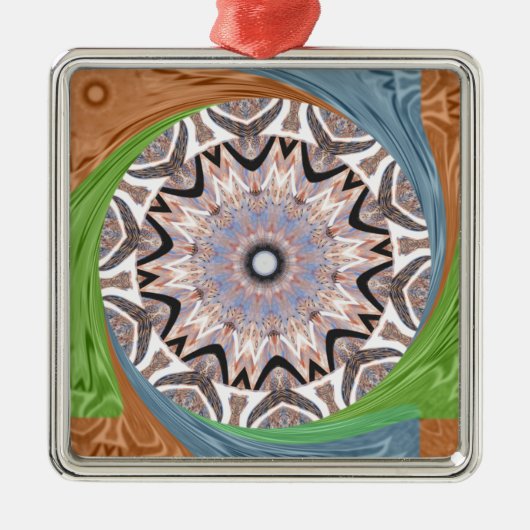 Afrikaanse draaikolk kunst print metalen ornament (Voorkant)