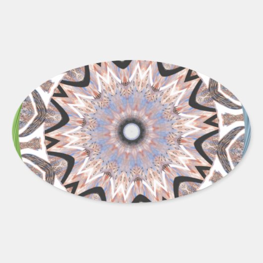 Afrikaanse draaikolk kunst print ovale sticker (Voorkant)