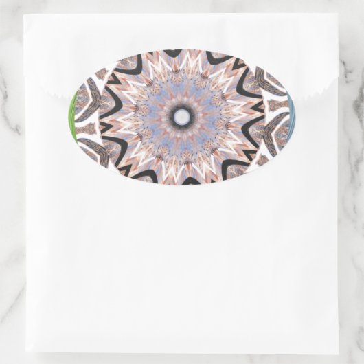 Afrikaanse draaikolk kunst print ovale sticker (Tas)