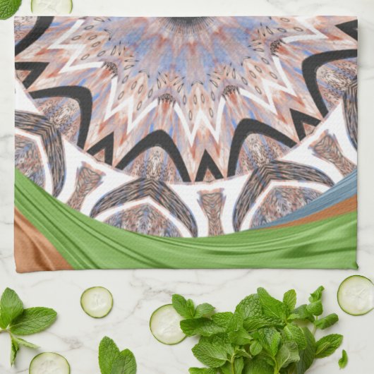 Afrikaanse draaikolk kunst print theedoek (Gevouwen)