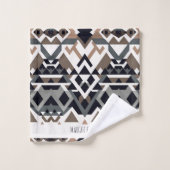 Afrikaanse driehoek geometrisch bruin grijs patroo bad handdoek (Wasdoekje)