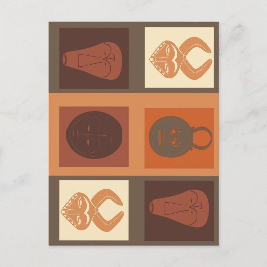 afrikaanse drietasmasker briefkaart (Voorkant)