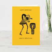 Afrikaanse Drumming Silhouette Drumming Girl Verja Kaart (Voorkant)