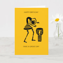 Afrikaanse Drumming Silhouette Drumming Girl Verja Kaart