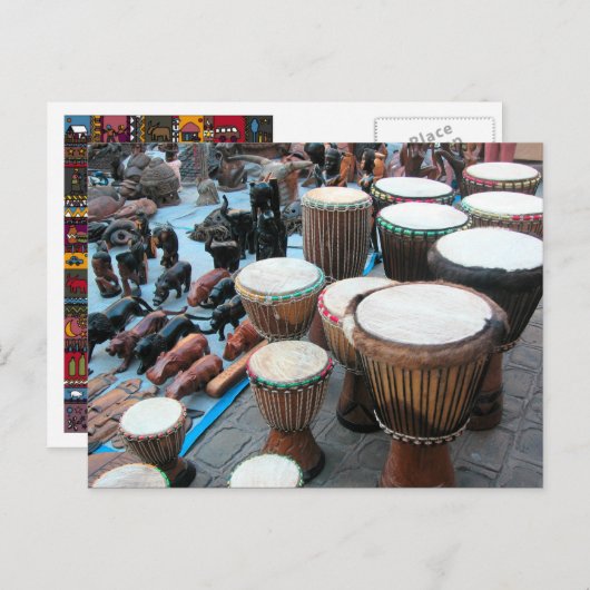 Afrikaanse drums 1 briefkaart (Voorkant / Achterkant)