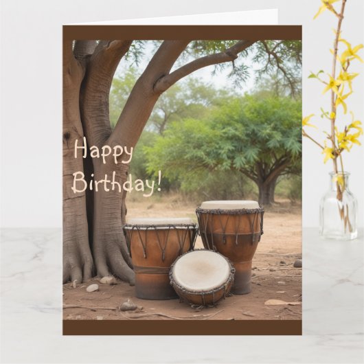 Afrikaanse drums kaart (Gele Bloem)