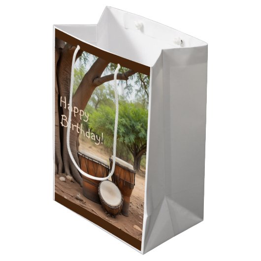 Afrikaanse drums medium cadeauzakje (Voorkant Gekanteld)