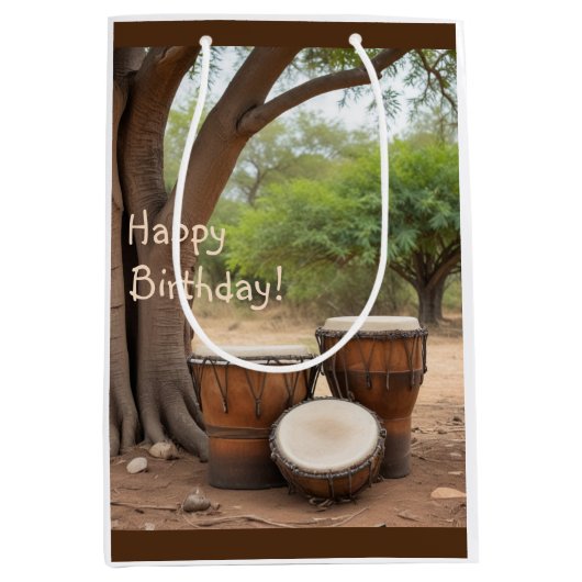 Afrikaanse drums medium cadeauzakje (Voorkant)