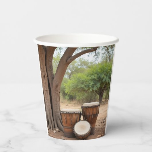 Afrikaanse drums papieren bekers (Achterkant)