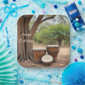 Afrikaanse drums papieren bordje (Feest)