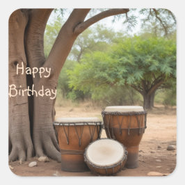 Afrikaanse drums vierkante sticker
