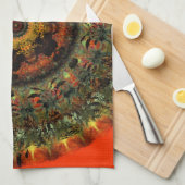 Afrikaanse Dusk Mandala Kitchen Tea-handdoek (oran Theedoek (Quarter Fold)