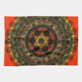 Afrikaanse Dusk Mandala Kitchen Tea-handdoek (oran Theedoek (Horizontaal)