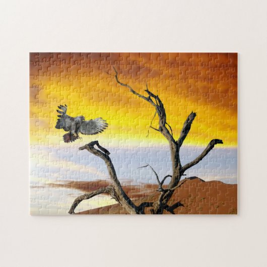 Afrikaanse Eagle. Legpuzzel (Horizontaal)