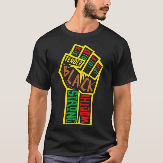 Afrikaanse eerste zwarte pride Melanin BLM-geschie T-shirt (Voorkant)