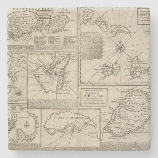 Afrikaanse eilanden stenen onderzetter (Voorkant)