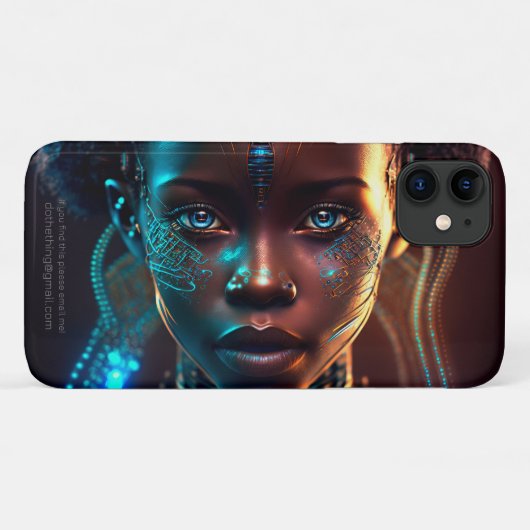 Afrikaanse Electro Style Woman Face Case-Mate iPhone Case (Achterkant (horizontaal))