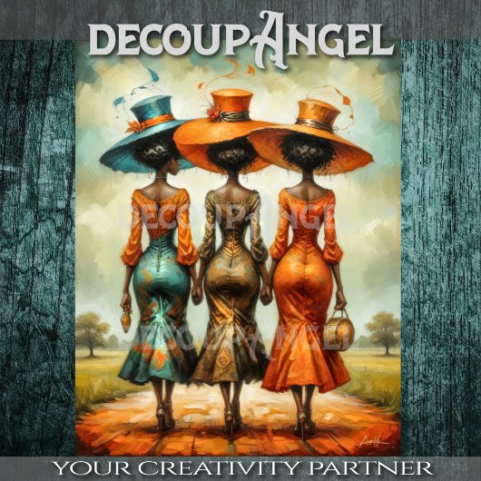 Afrikaanse elegantie Drie vrouwen in harmonie Deco Tissuepapier