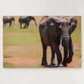 Afrikaanse Elelphant Legpuzzel (Horizontaal)