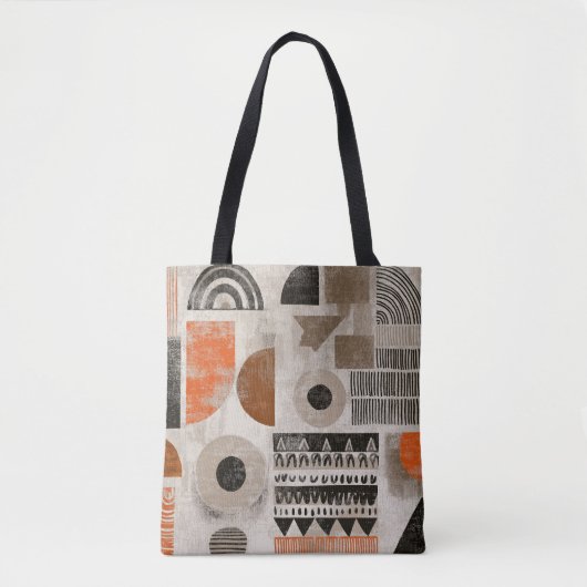 Afrikaanse elementen in gedempte kleuren tote bag (Voorkant)