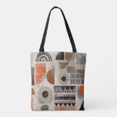 Afrikaanse elementen in gedempte kleuren tote bag (Achterkant)