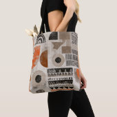 Afrikaanse elementen in gedempte kleuren tote bag (Dichtbij)