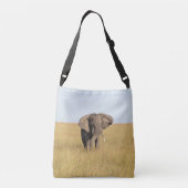 Afrikaanse Elephant Natural Setting Persoonlijke n Crossbody Tas (Achterkant)