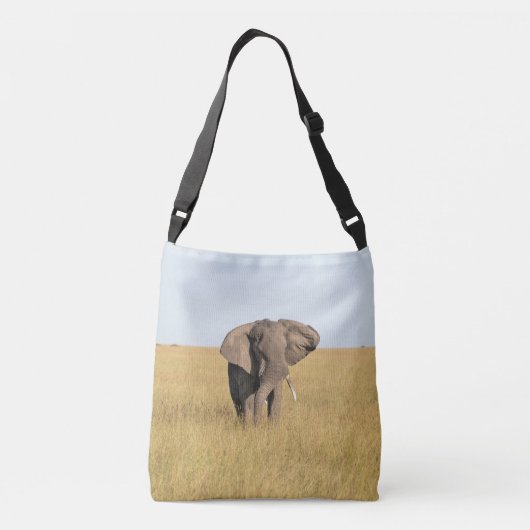Afrikaanse Elephant Natural Setting Persoonlijke n Crossbody Tas (Achterkant)