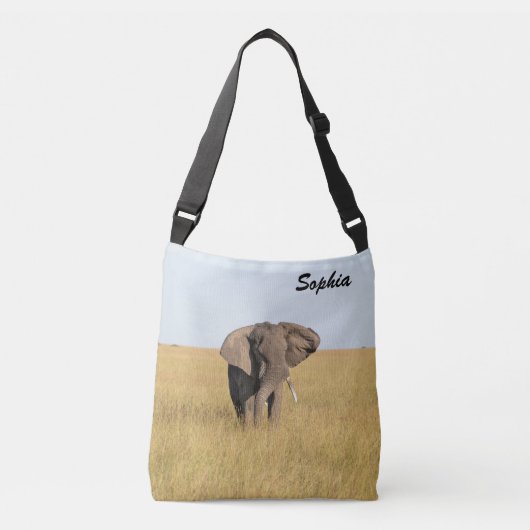 Afrikaanse Elephant Natural Setting Persoonlijke n Crossbody Tas (Voorkant)