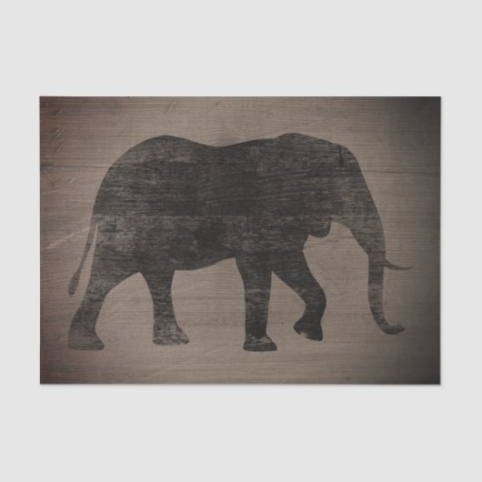 Afrikaanse Elephant Silhouette Rustige stijl Tissuepapier (Voorkant)