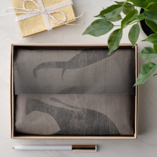 Afrikaanse Elephant Silhouette Rustige stijl Tissuepapier (Geschenk)