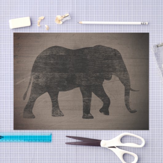 Afrikaanse Elephant Silhouette Rustige stijl Tissuepapier (Craft)