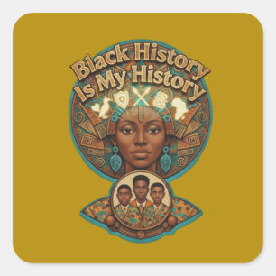 Afrikaanse Erfgoed Zwarte Geschiedenis is Mijn Ges Vierkante Sticker